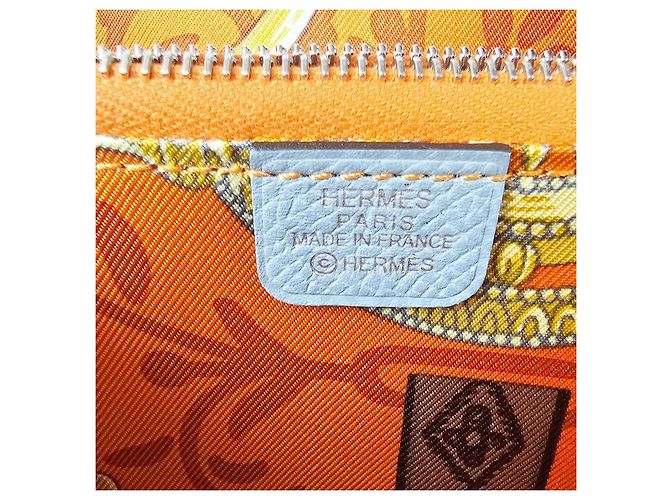 Hermès Silk Compact Wallet Gray Orange - view 11