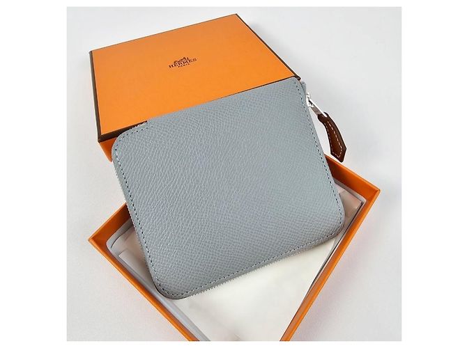 Hermès Silk Compact Wallet Gray Orange - view 12