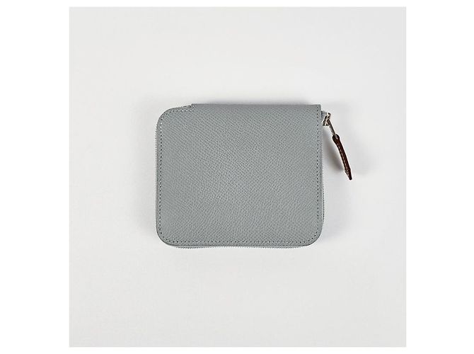Hermès Silk Compact Wallet Gray Orange - view 4