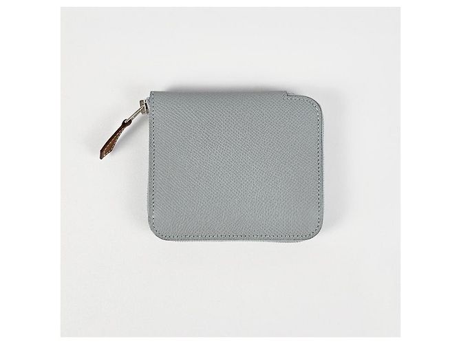 Hermès Silk Compact Wallet Gray Orange - view 5