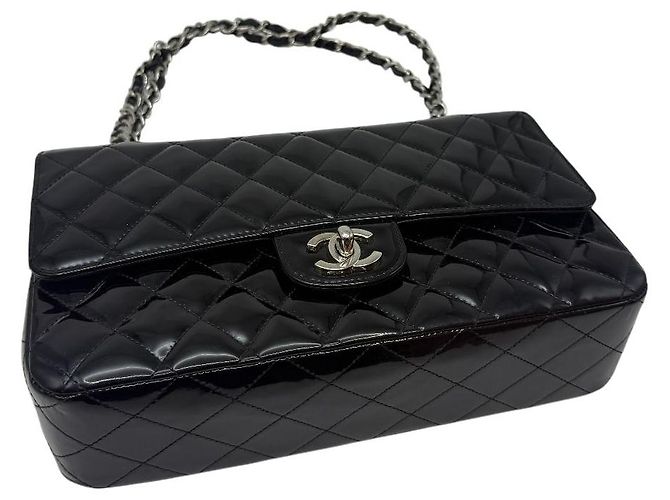 Chanel Borsa Flap Classica Media Nera Nero - vista 5
