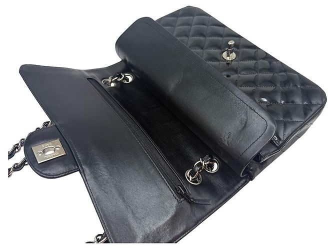 Chanel Borsa Flap Classica Media Nera Nero - vista 7