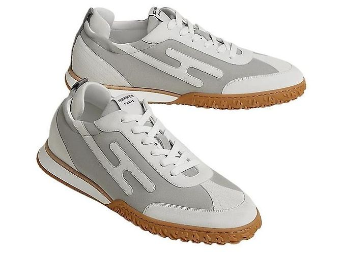 Hermès Sneakers Jet Scarpe sportive da uomo Grigio Marrone - vista 2