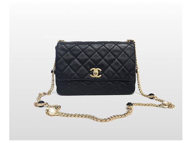 Chanel Borsa a tracolla Jewel On Medium Flap Black Nero - vista 3