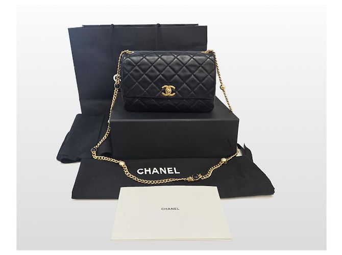 Chanel Borsa a tracolla Jewel On Medium Flap Black Nero - vista 9