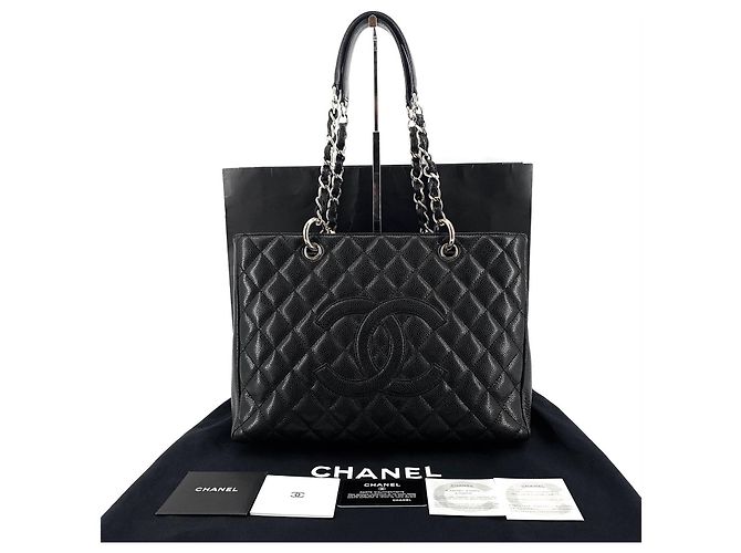 Chanel Borsa a Spalla Caviar Grand Shopping Nero - vista 8
