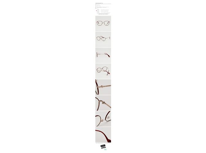 Lanvin Montura de gafas redondas de titanio Burdeos Oro Roja - vista 4