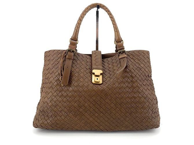 Bottega Veneta Borsa Tote Intrecciato Roma Marrone - vista 8