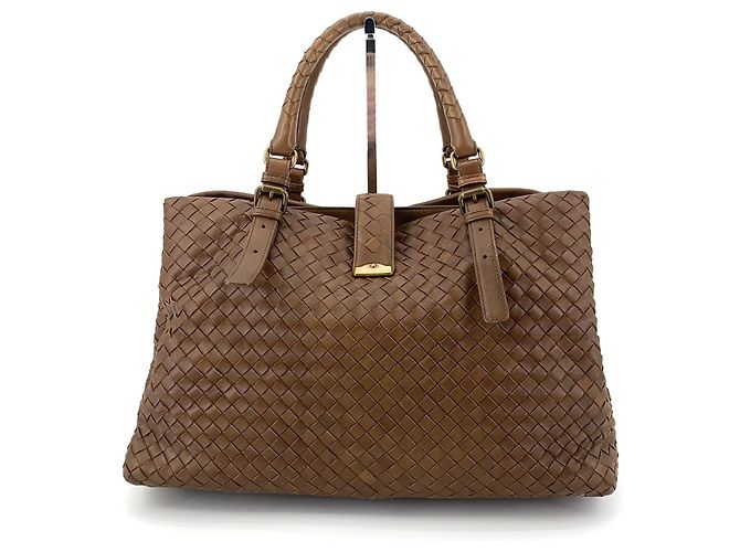 Bottega Veneta Borsa Tote Intrecciato Roma Marrone - vista 9