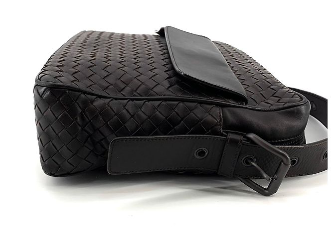 Bottega Veneta Borsa Messenger Intrecciato Marrone - vista 10