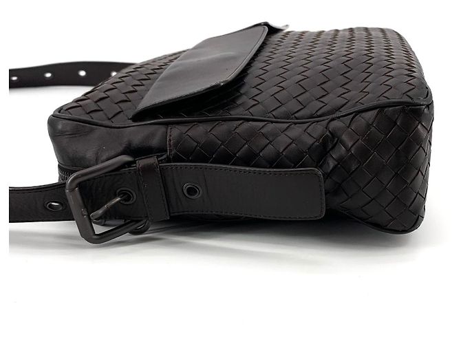 Bottega Veneta Borsa Messenger Intrecciato Marrone - vista 11