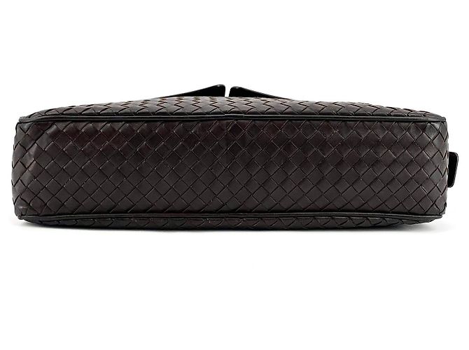 Bottega Veneta Borsa Messenger Intrecciato Marrone - vista 3