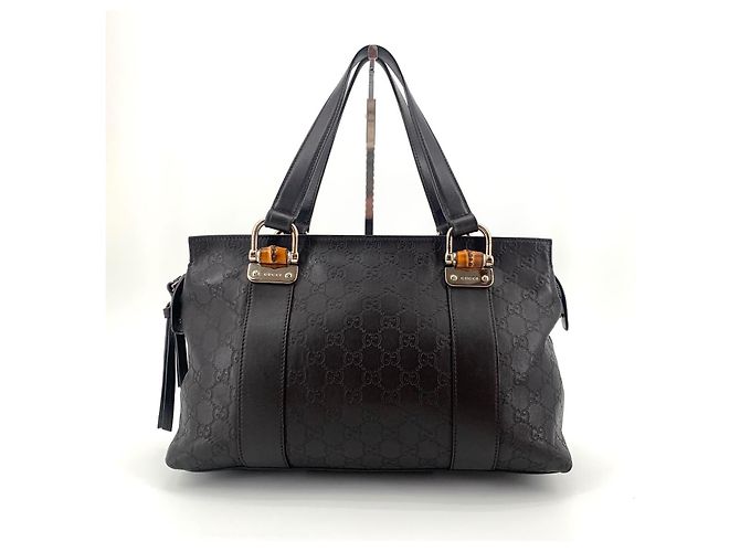 Bamboo Gucci Borsa tote a tracolla in bambù Shima Marrone - vista 10