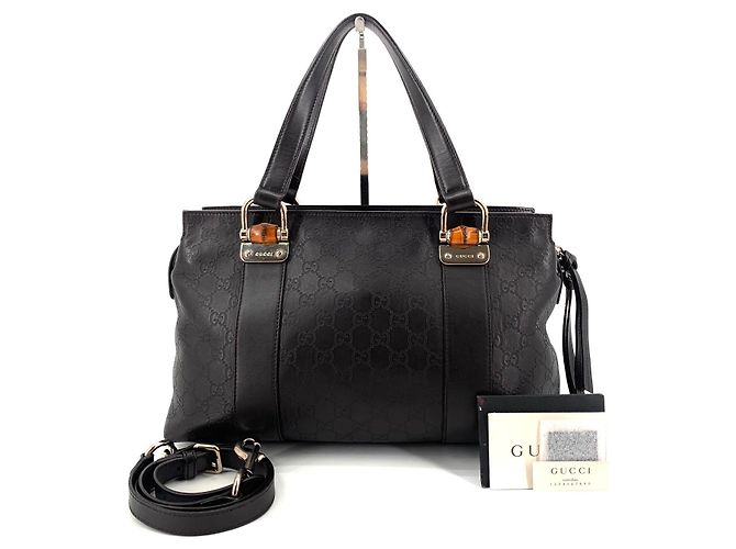 Bamboo Gucci Borsa tote a tracolla in bambù Shima Marrone - vista 8
