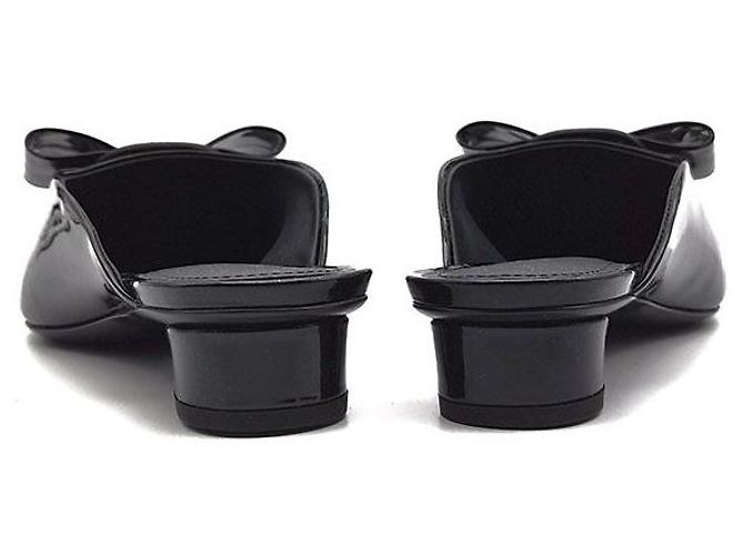 Salvatore Ferragamo Patent Bow Viva Mule Schwarz - Ansicht 5