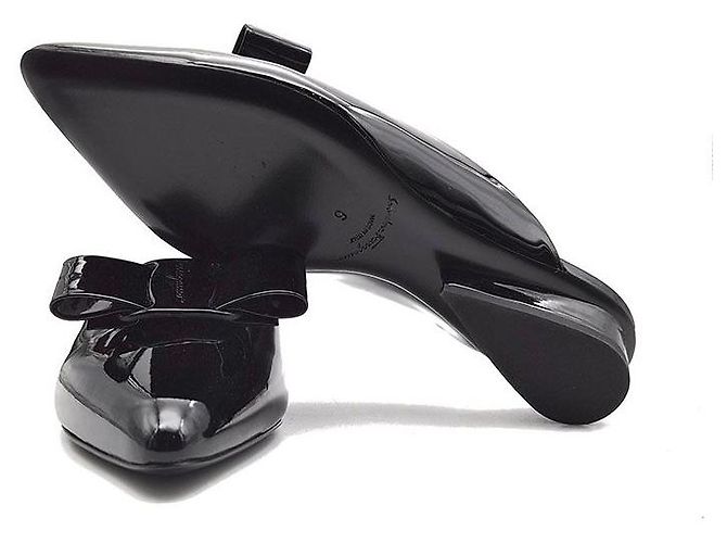 Salvatore Ferragamo Patent Bow Viva Mule Schwarz - Ansicht 6
