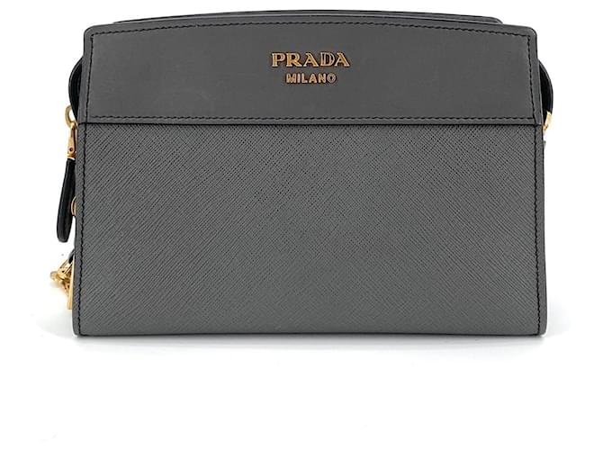 Prada Mini borsa a tracolla Saffiano Esplanade Marrone - vista 2