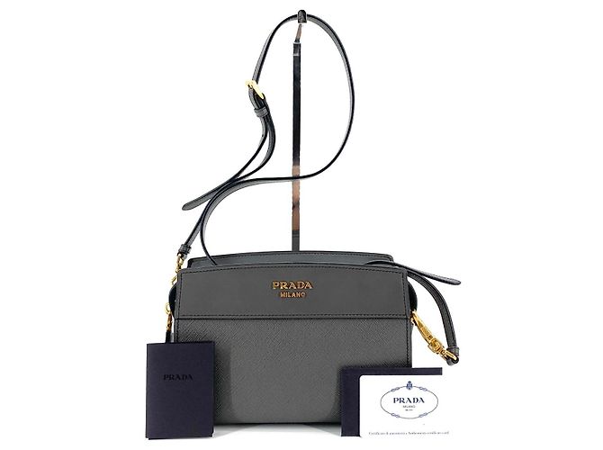Prada Mini borsa a tracolla Saffiano Esplanade Marrone - vista 8