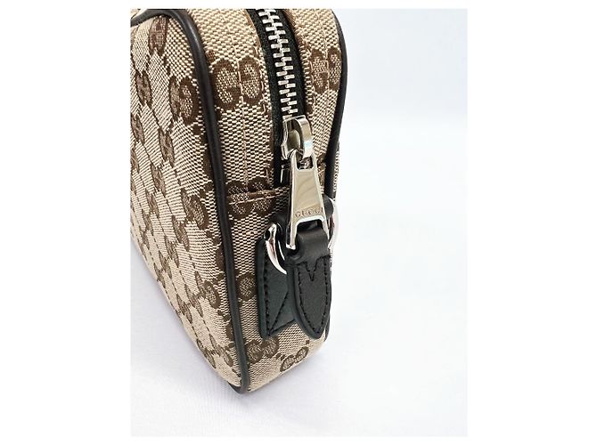 Gucci Mini borsa a tracolla in tela GG Marrone - vista 15