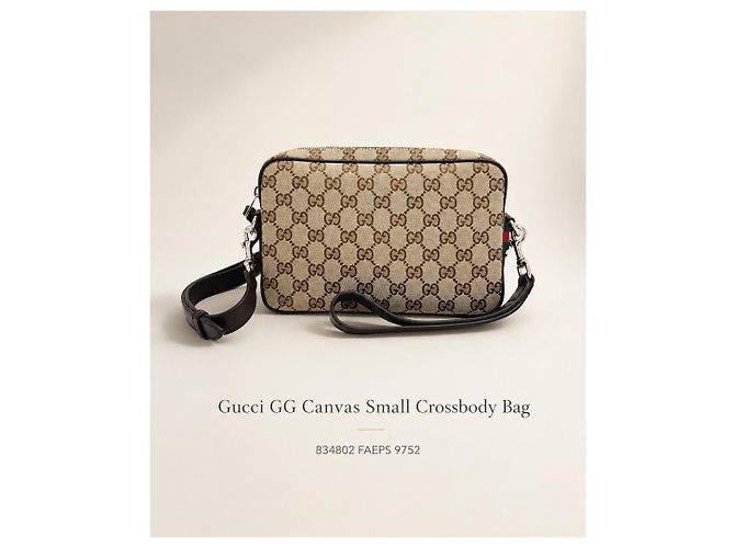 Gucci Mini borsa a tracolla in tela GG Marrone - vista 6