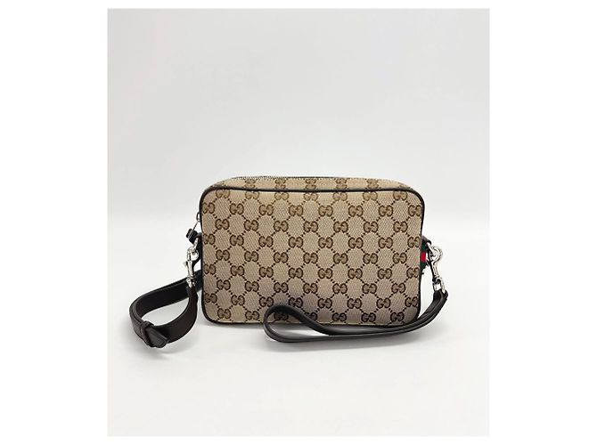 Gucci Mini borsa a tracolla in tela GG Marrone - vista 9