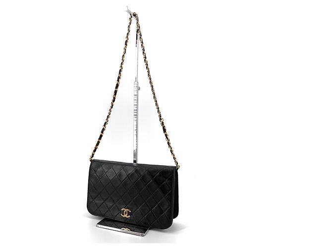 Balenciaga Borsa a tracolla con patta in agnello matelassé classico Nero - vista 11