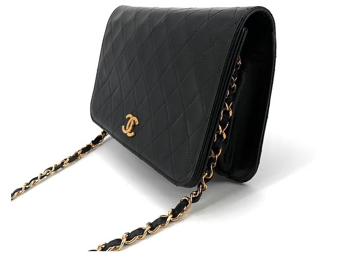 Balenciaga Borsa a tracolla con patta in agnello matelassé classico Nero - vista 13