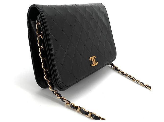 Balenciaga Borsa a tracolla con patta in agnello matelassé classico Nero - vista 14