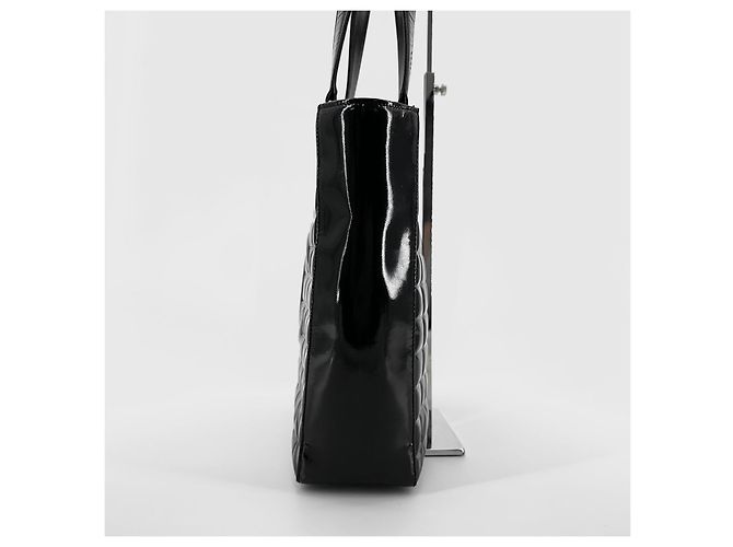 Chanel Patent Chocolate Bar Tote Bag Schwarz - Ansicht 12