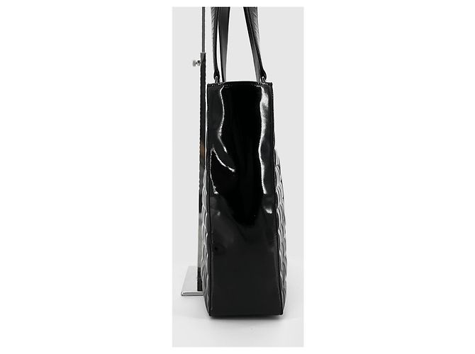 Chanel Patent Chocolate Bar Tote Bag Schwarz - Ansicht 13