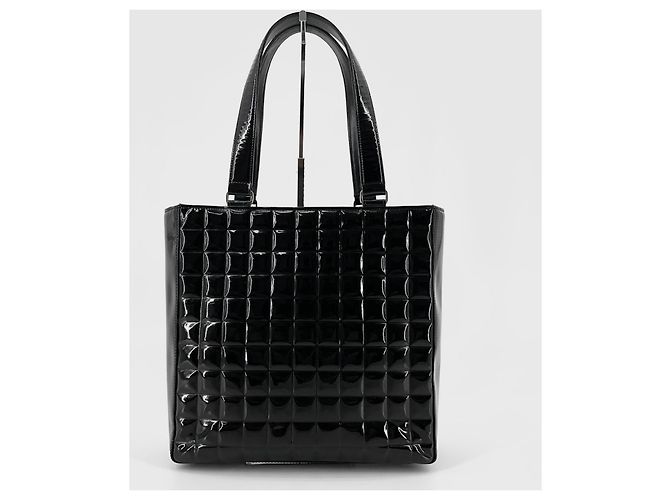 Chanel Patent Chocolate Bar Tote Bag Schwarz - Ansicht 14