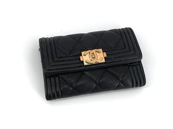 Chanel Boy Kartenetui mit Klappe in Goldton Schwarz - Ansicht 6