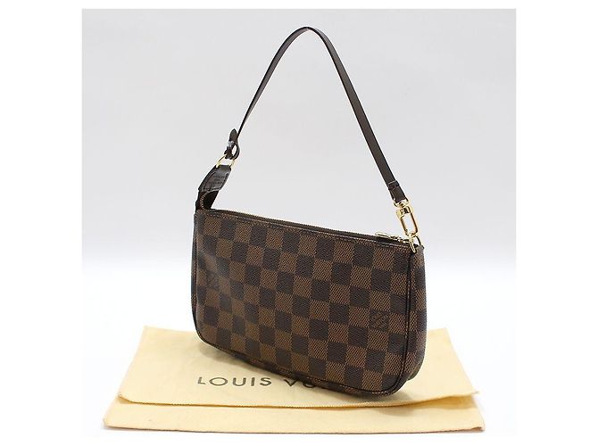Louis Vuitton Pochette Accessoires Shoulder Bag Damier Ebene Marrone - vista 2