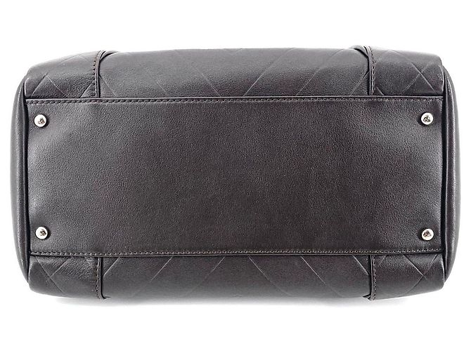 Chanel Borsa Bowling in pelle di agnello Borsa Tote Boston Marrone - vista 6