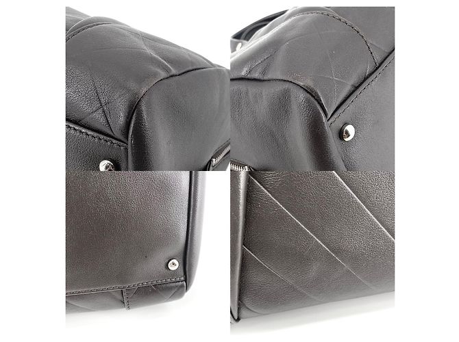 Chanel Borsa Bowling in pelle di agnello Borsa Tote Boston Marrone - vista 8