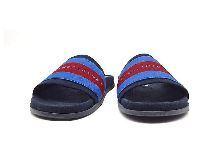 Stella Mc Cartney Pantofole in scamosciato a righe Blu - vista 2
