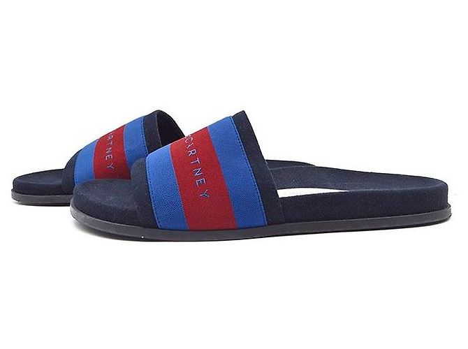 Stella Mc Cartney Pantofole in scamosciato a righe Blu - vista 3