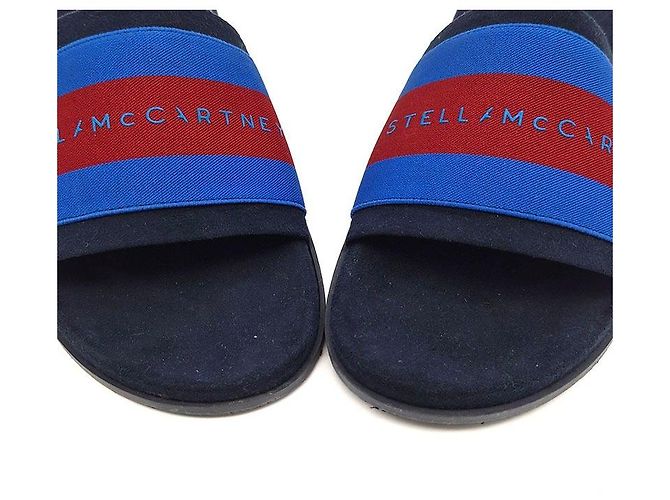 Stella Mc Cartney Pantofole in scamosciato a righe Blu - vista 4