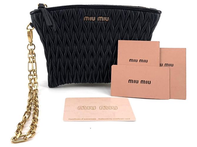 Miu Miu Pochette in pelle Nappa Nero - vista 10