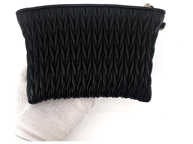 Miu Miu Pochette in pelle Nappa Nero - vista 14