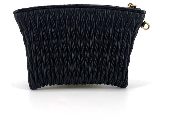 Miu Miu Pochette in pelle Nappa Nero - vista 4