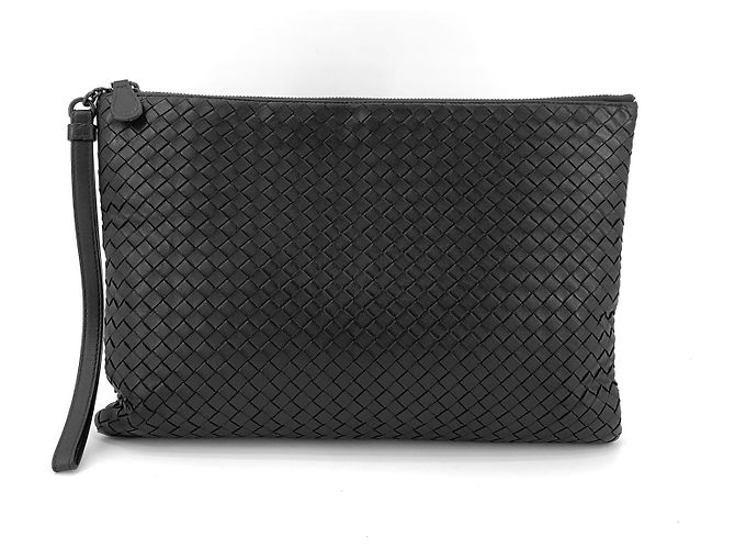 Bottega Veneta Clutch con tracolla Intrecciato Nero - vista 8