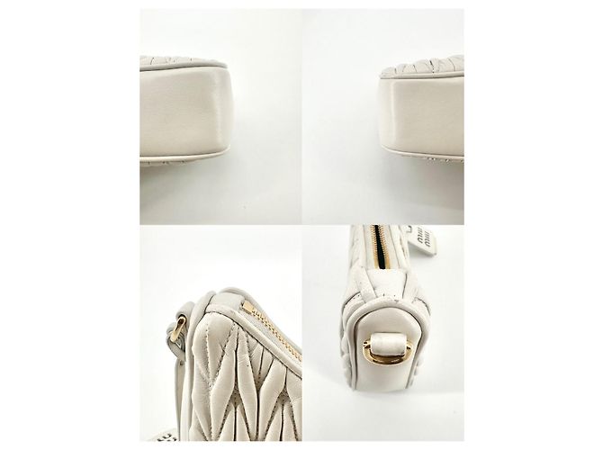 Miu Miu Borsa a tracolla Hobo con catena in Nappa Crossbody Bianco - vista 16