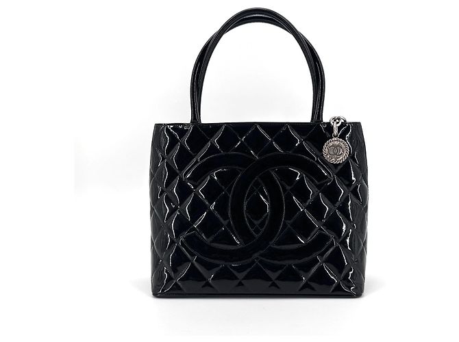 Chanel Borsa Tote Patent Medallion Coin Bag - vista 2