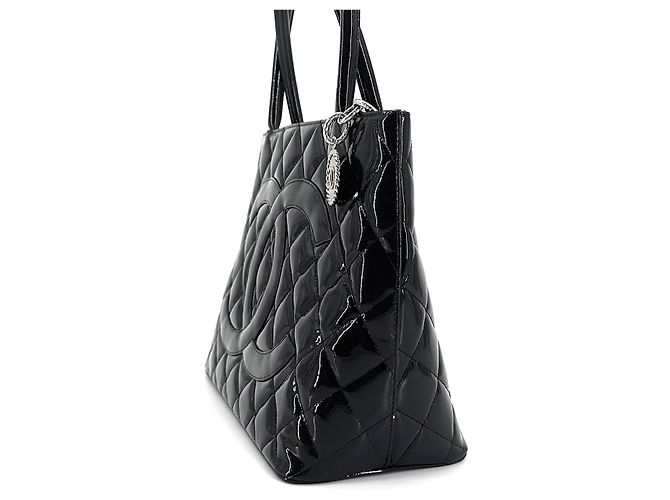 Chanel Borsa Tote Patent Medallion Coin Bag - vista 6