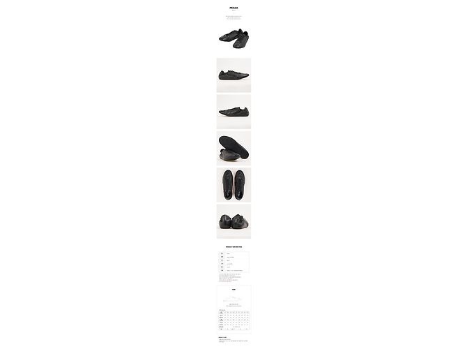 Prada Men's Collapsable Leather Sneakers Black - view 11