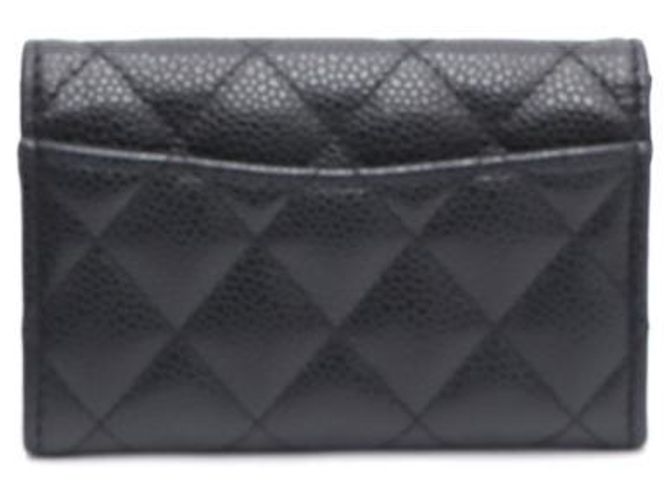 Chanel Tarjetero Classic Black Caviar Gold CC Negro - vista 12