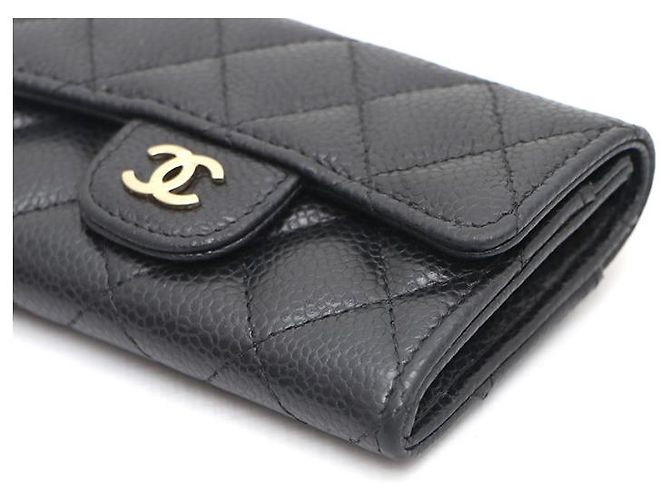 Chanel Tarjetero Classic Black Caviar Gold CC Negro - vista 15
