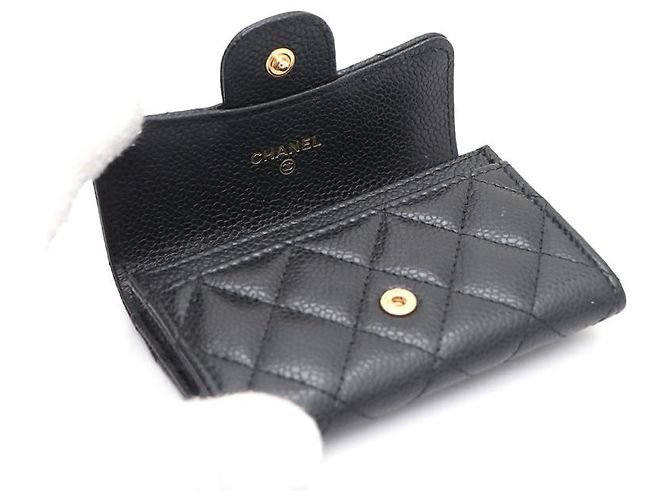 Chanel Tarjetero Classic Black Caviar Gold CC Negro - vista 16