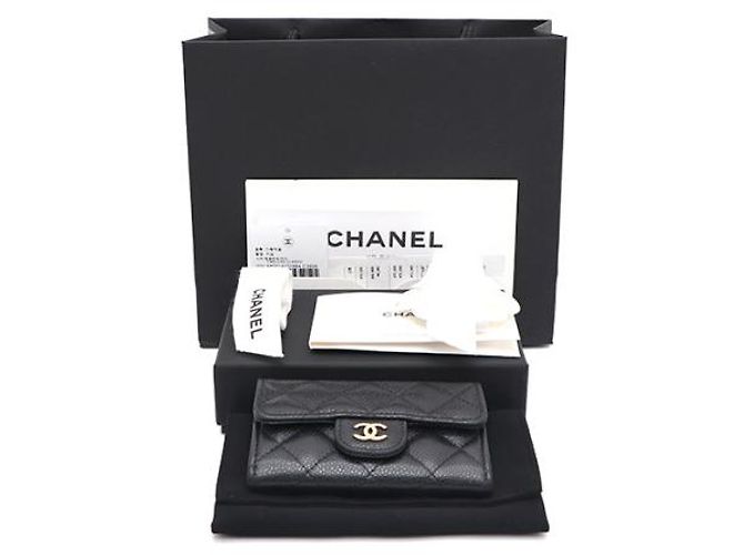 Chanel Tarjetero Classic Black Caviar Gold CC Negro - vista 18